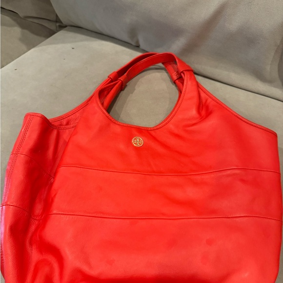Tory Burch Red Leather Tote Bag - Picture 1 of 7